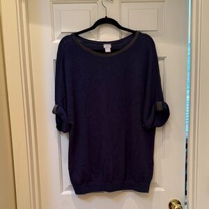 Chico's Deep Blue Crew Neck Sweater